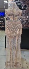 Conjunto Longo Nude Renda MB