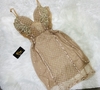 Vestido Tubinho Creme Renda Bordado VL