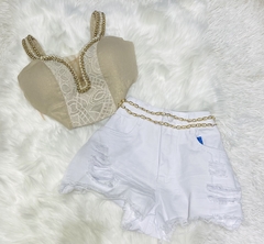 Cropped Creme Bordado VL