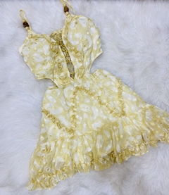 Vestido Amarelo Branco MB