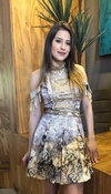 Vestido Estampado Rodado Bordado AV