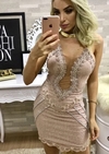 Vestido Tubinho Rose Bordado VL