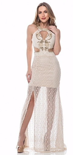 Vestido Creme Renda Bordado AV - comprar online