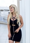 Vestido Tubinho Preto Bordado CR