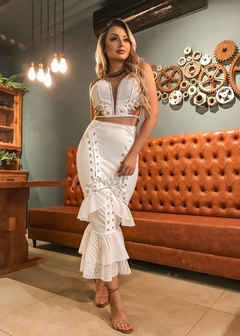 Conjunto Midi Branco Bordado VL