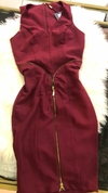 Vestido Midi Marsala Zíper