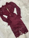 Vestido Midi Marsala Renda DM