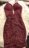 Vestido Marsala Bordado VL