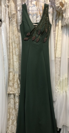 Vestido Longo Verde Bordado