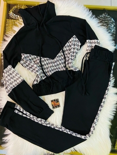 Conjunto Longo Preto Xadrez Paetês