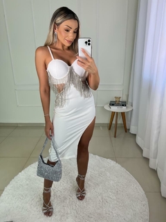 Vestido Midi Branco Correntes VL