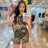 Vestido Dourado Paetês ME