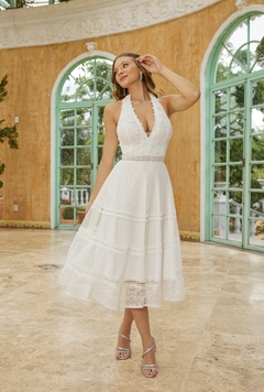 Vestido Midi Branco Renda DM