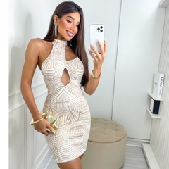 Vestido Branco Dourado PR na internet