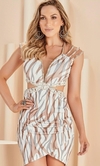 Vestido Nude Estampado Bordado VL