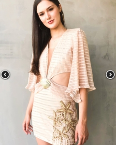 Vestido Nude Bordado MB