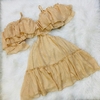 Vestido Nude Babados MB