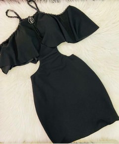 Vestido Tubinho Preto Bordado PW - comprar online