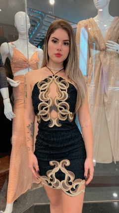 Vestido Preto Renda Bordado VL na internet