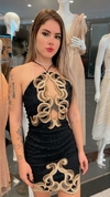 Vestido Preto Renda Bordado VL