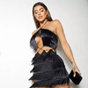 Vestido Tubinho Preto Franjas LD