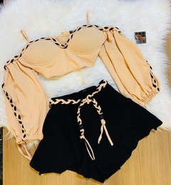 Conjunto Preto Nude Trança MB