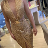 Vestido Midi Dourado Paetês VL