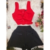 Cropped Vermelho Fivela