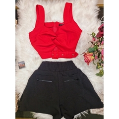 Cropped Vermelho Fivela