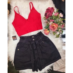 Short Preto Jeans CA