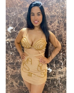 Vestido Dourado Bordado MB