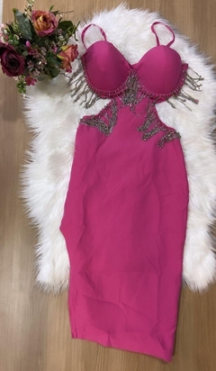 Vestido Midi Rosa Correntes VL