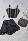 Cropped Preto Bordado AV