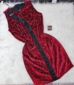 Vestido Vermelho Veludo Bordado AV