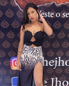 Vestido Longo Preto Animal VL na internet