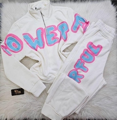 Conjunto Longo Branco Moletom Paetês MO