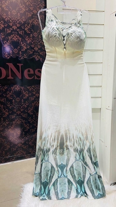 Vestido Longo Branco Estampado LU