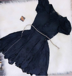 Vestido Rodado Preto Manga - comprar online