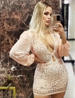 Vestido Rosa Bordado MB