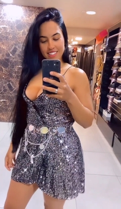 Vestido Prata Paetês MB