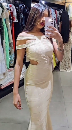 Vestido Longo Dourado Bandagem