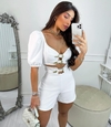 Conjunto branco curto manga princesa ST