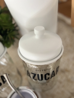 SET FRASCOS VIDRIO YERBA+AZUCAR 660ML BLANCO - Regalería GiCe