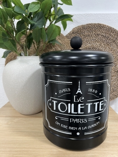 CESTO BAÑO 6LTS. "LE TOILETTE" METAL NEGRO