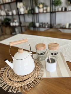 FRASCOS DE YERBA Y AZUCAR C/TAPA DE MADERA - tienda online