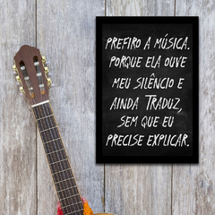 Quadro Poesia Prefiro a Música