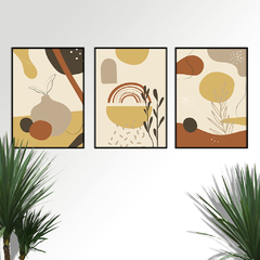 Conjunto Abstrato Frutos Tons Terrosos - comprar online