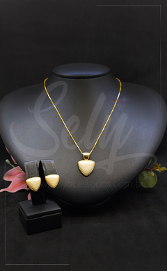 Conjunto Folheado a Ouro - Triangular (M)