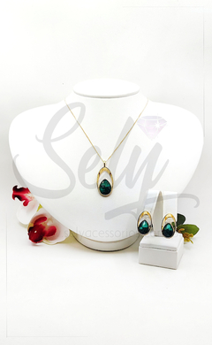 Conjunto Folheado a Ouro - Esmeralda - loja online