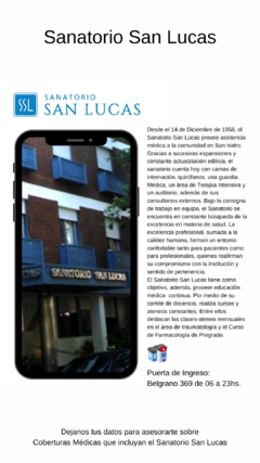 Banner de la categoría Sanatorio San Lucas